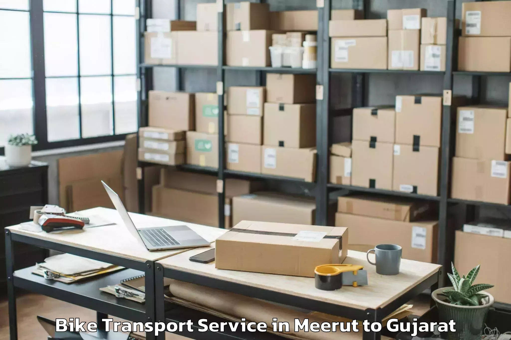 Expert Meerut to Mehsana Bike Transport